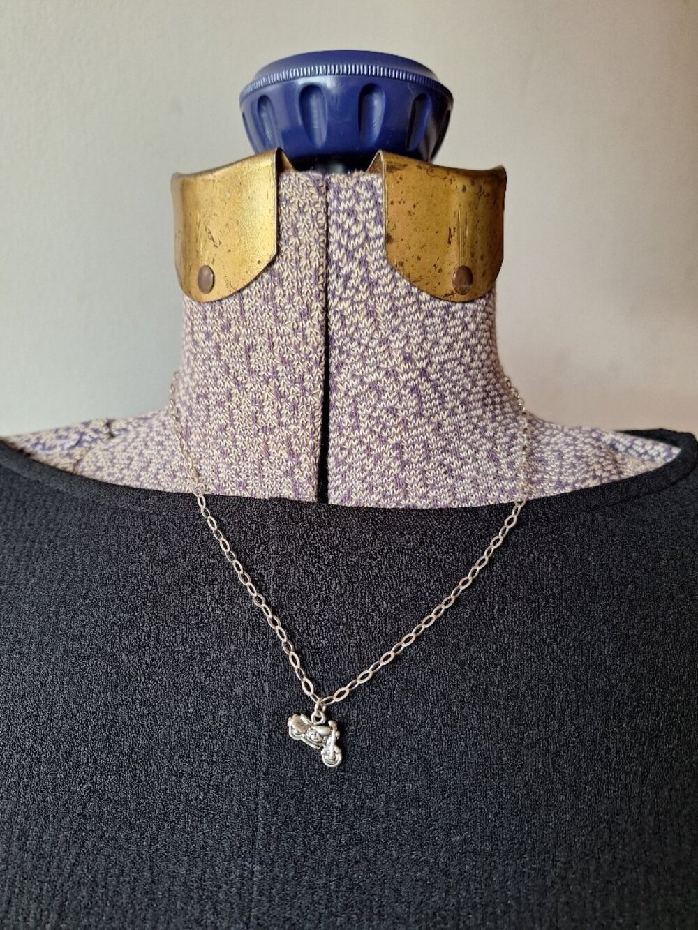 Silver Plated Motorcycle Pendant Necklace